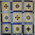Blogger's Quilt Festival Spring 2015: Blue & yellow 9-patch tiles