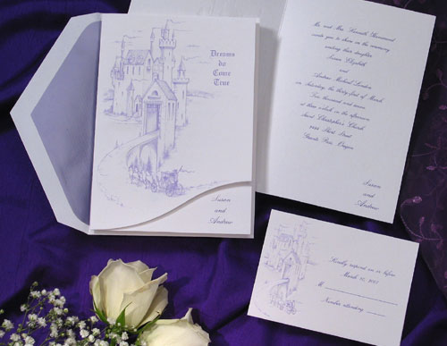 Dreams do come true with this romantic purple sketched castle 