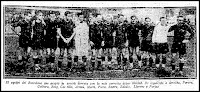 F. C. BARCELONA - Barcelona, España - Temporada 1930-31 - Parera, Goiburu, Roig, Castillo, Nogués (portero suplente), Arnau, Martí, Piera, Sastre, Zabalo, Llorens y Portas - ATHLETIC CLUB DE BILBAO 12 (Bata 7, Gorostiza, Lafuente, Pichi Garizurieta, Sastre p.p., Iraragorri) F. C. BARCELONA 1 (Goiburu) - 08/02/1931 - Liga de 1ª División, jornada 10 - Bilbao, Vizcaya, estadio de San Mamés - El Barcelona, con James Francis Bellamy de entrenador, fue 4º en la Liga, pero en este partido en San Mamés sufrió la mayor goleada de su historia