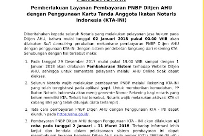Info terkini Pembayaran PNBP  tahun 2018
