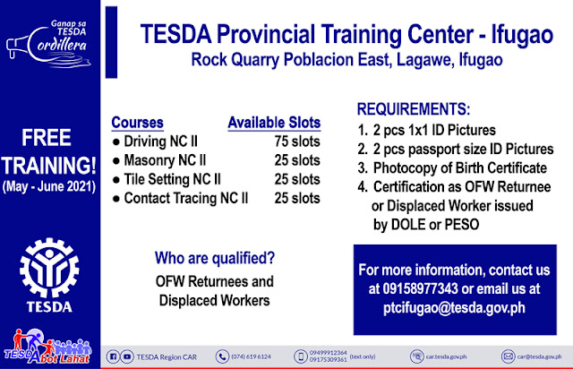 TESDA PTC Free Training