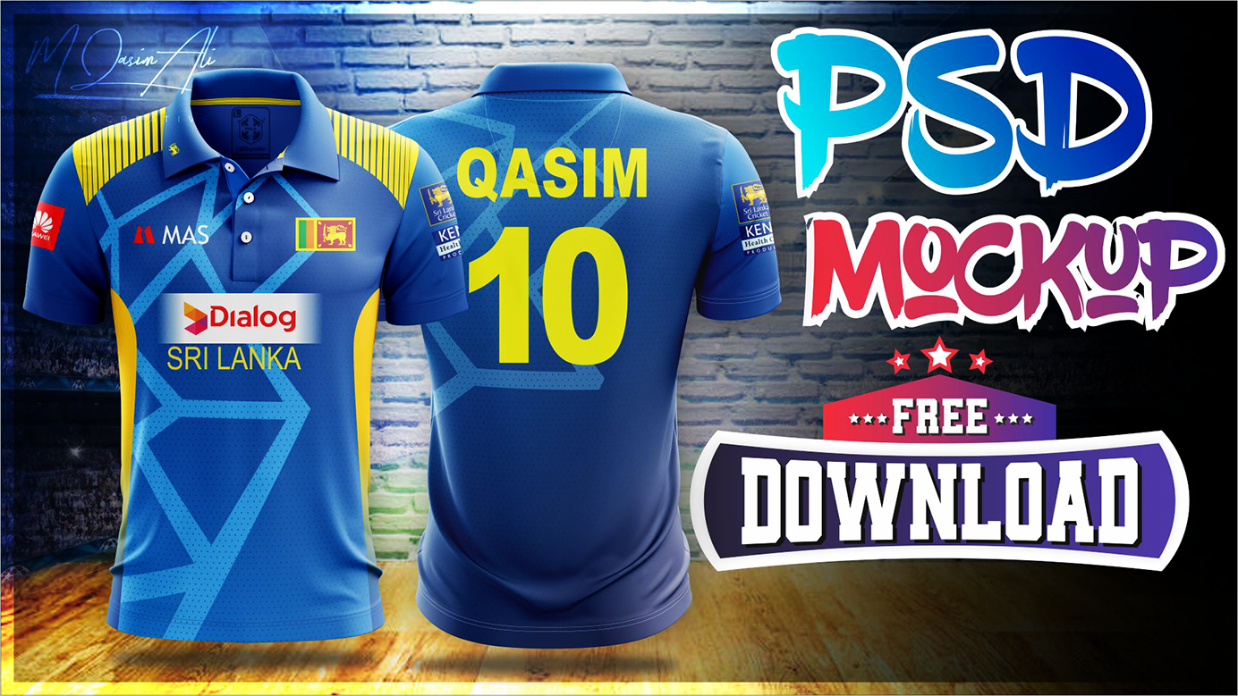 Download Sri Lanka ODI 2019 Shirt Design Tutorial + Free Collar Shirt PSD Mockup for Download by M Qasim ...
