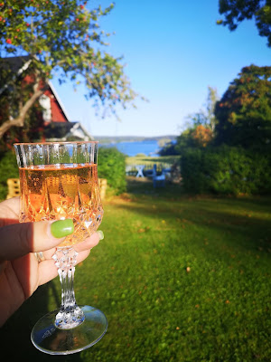 Foto av en hand som håller i ett glas