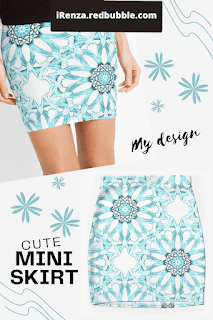 Blue mandala seamless pattern Mini Skirt.