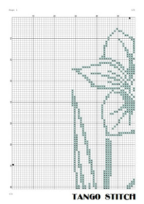 White lily flower easy cross stitch pattern