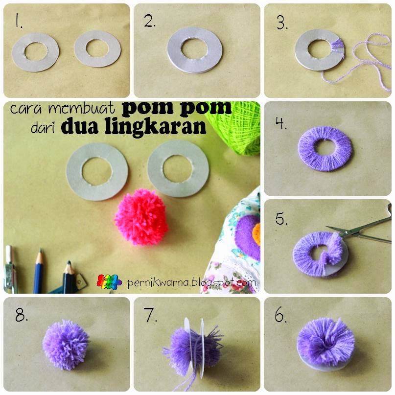 Pernik Warna Cara Membuat Pom Pom