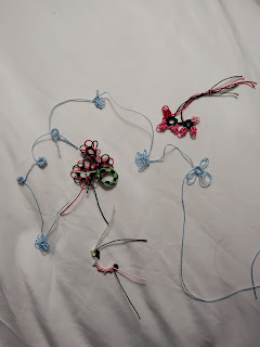 Samples of tatting to practice various picot styles