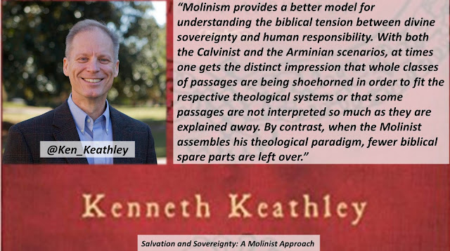 Quote from "Salvation and Sovereignty: A Molinist Approach" by Dr. Kenneth Keathley- "Molinism provides a better model for understanding the biblical tension between divine sovereignty and human responsibility. With both the Calvinist and the Arminian scenarios, at times one gets the distinct impression that whole classes of passages are being shoehorned in order to fit the respective theological systems or that some passages are not interpreted so much as they are explained away. By contrast, when the Molinist assembles his theological paradigm, fewer biblical spare parts are left over." #Molinism #Calvinism #Arminianism #Sovereignty #God #Bible #Theolgoy