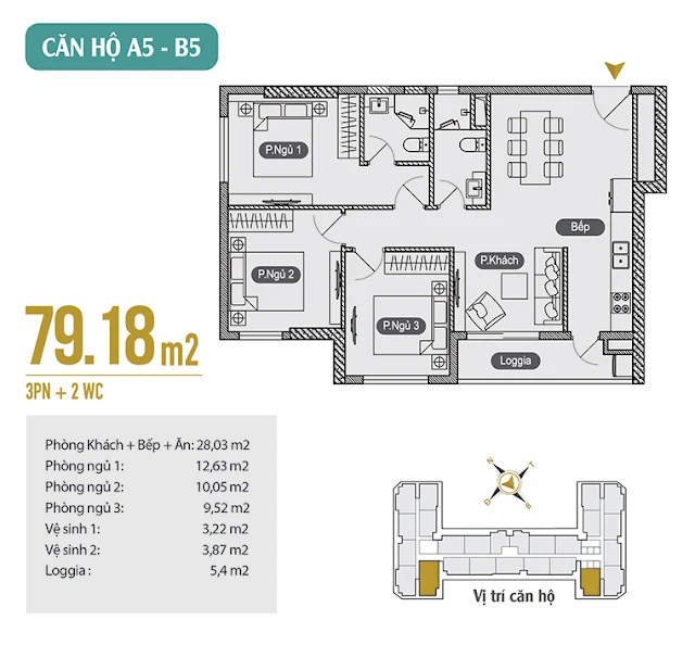 Căn hộ 03 ngủ Anland Premium