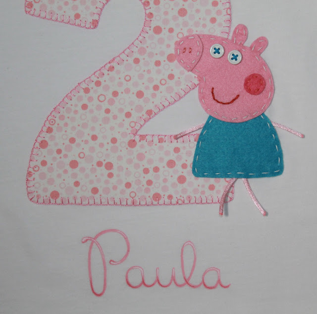 camiseta de cumpleaños 2 años peppa pig 