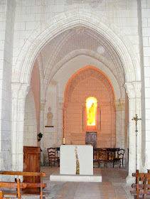 Altar, Saint Martin's Church, Marce sur Esves.  Indre et Loire, France. Photographed by Susan Walter. Tour the Loire Valley with a classic car and a private guide.
