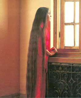 Women with very long hair