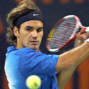 Roger Federer Serving Tennis Wallpaper Image