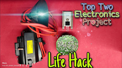 Top Two Electronics Project || Flyback Transformer || IFRZ44N || Tesla Coil Plasma ||