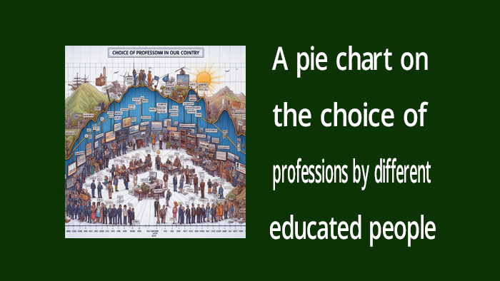 A pie chart on the choice of professions by different educated people