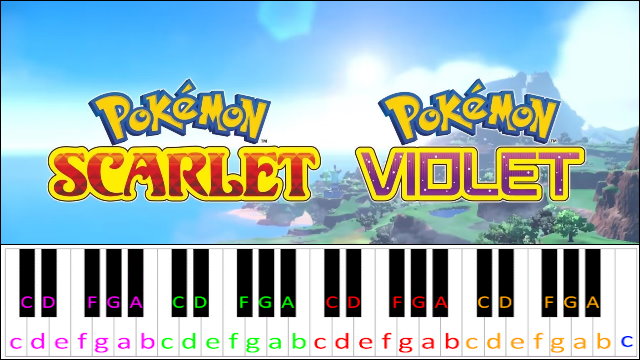 Pokemon Scarlet & Violet - Title Screen Piano / Keyboard Easy Letter Notes for Beginners