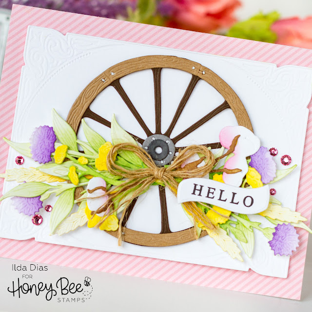 how to,handmade card,Stamps,ilovedoingallthingscrafty,stamping, diecutting,cardmaking, Wagon Wheel,Floral Arrangement Card, Hello,Fall,Honey Bee Stamps,Ink Blending,distress oxide inks,