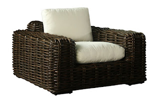 Sillon 1 Plaza Rattan Negro Cojín en Blanco Arcarna