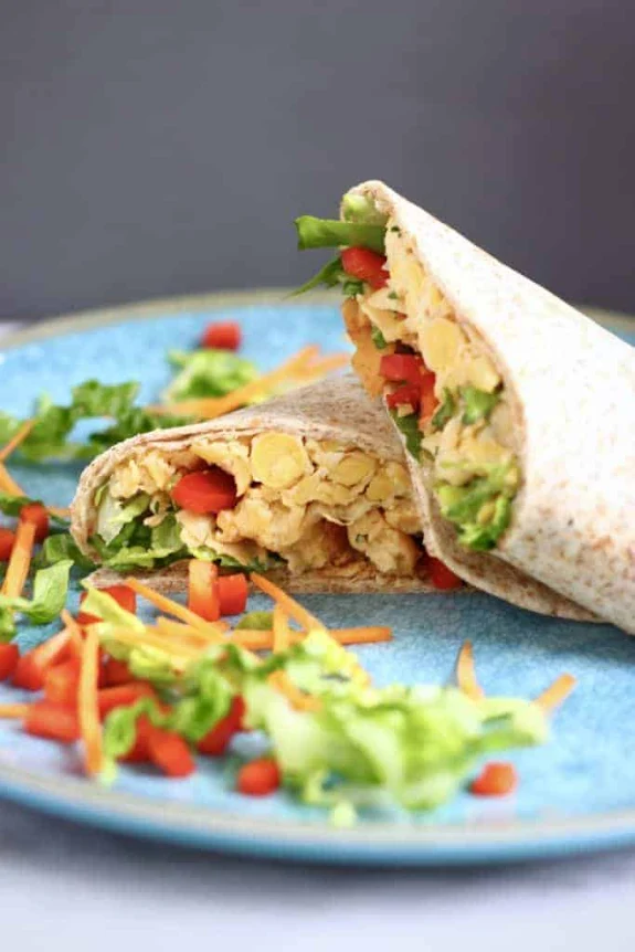 Vegan Chickpea Caesar Salad Wrap