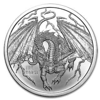 Скандинавский дракон серии Мир драконов, раунд в 1 унцию серебра