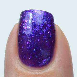purple jelly nail polish with purple flakies