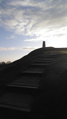 Walking up Glastonbury Tor 9th April 2016