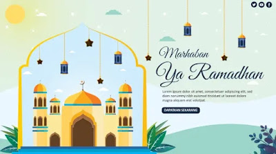 Free Ramadhan PPT : Desain Flat Tema Ramadhan PowerPoint