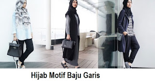 TIPS DALAM MEMAKAI HIJAB DENGAN PAKAIAN MOTIF GARIS