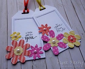Floral tags using MFT Blueprints and stitched flowers