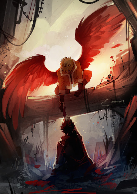 Hawks y Dabi, ilustración por Elentori