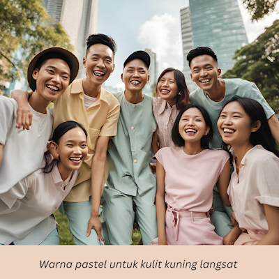 Warna pastel untuk kulit kuning langsat