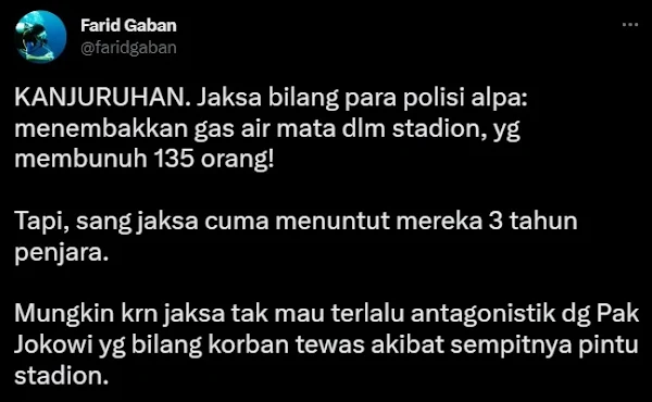 Tiga terdakwa Tragedi Kanjuruhan dituntut  3 Polisi Terdakwa Kasus Tragedi Kanjuruhan Cuma Dituntut 3 Tahun Bui, Padahal 135 Orang Tewas