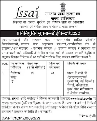 FSSAI Director Vacancy