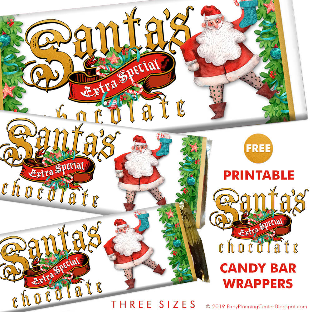Party Planning Free Printable Christmas Chocolate Wrappers