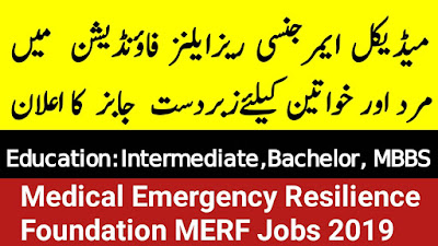 Medical Emergency Resilience Foundation (MERF) Orakzai Agency job 2019