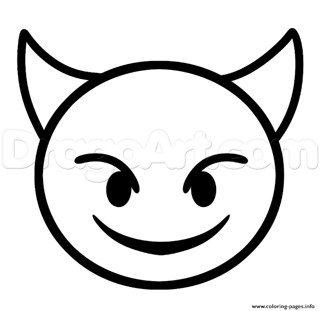 Print How To Draw Devil Emoji Step Coloring Pages