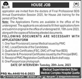 Jobs in Bolan Medical Complex Hospital