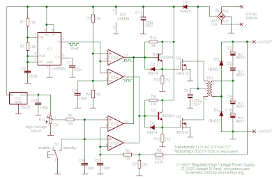 1000 Volt DC to DC Regulator Circuit