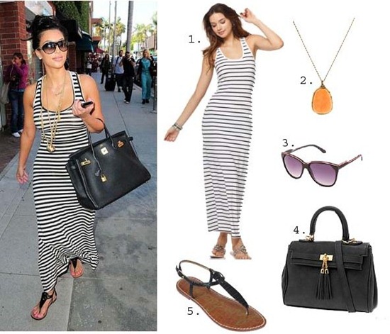 Kim-Kardashian-Look-For-Less-Striped-Dress copy