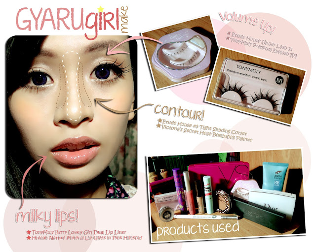 Gyaru or Dolly Japanese Makeup Look FOTD Tutorial TonyMoly  Premium Eyelash IVI, Etude House Under Lash 11 and FairyDrops Volume Burst Waterproof Mascara