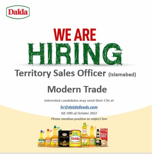 Dalda Foods Ltd Jobs For Territory Sales Officer