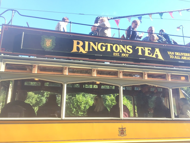 old fashioned open top tram 