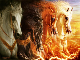 Burning Horses 3D Wallpaper For Mobile
