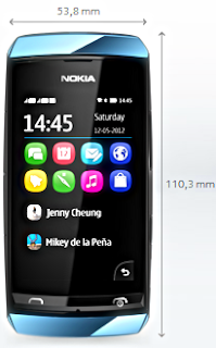 Nokia Asha 305 tampak depan