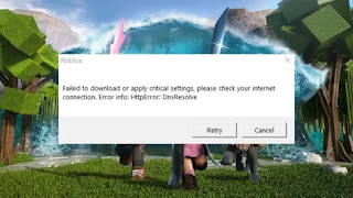 failed to download or apply critical settings roblox