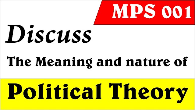 Discuss the meaning and nature of political theory.