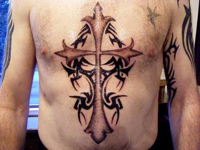 Tribal Cross Tattoo Design