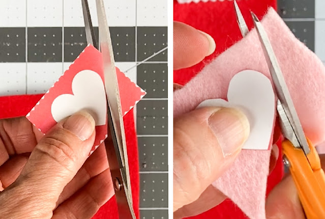 Felt Heart - How to make a Felt Valentine Envelope Valentine Countdown Activity Cards - Blue Susan Makes