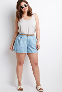 Shorts playa. Outfits para gorditas