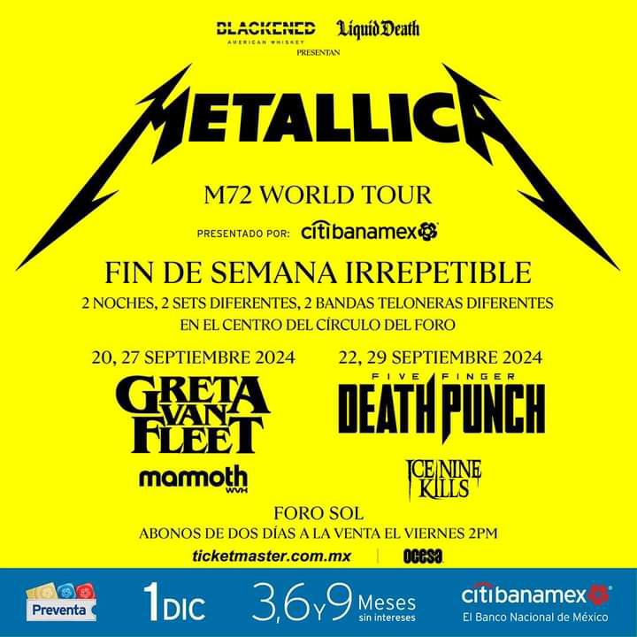 Metallica en México para 2024